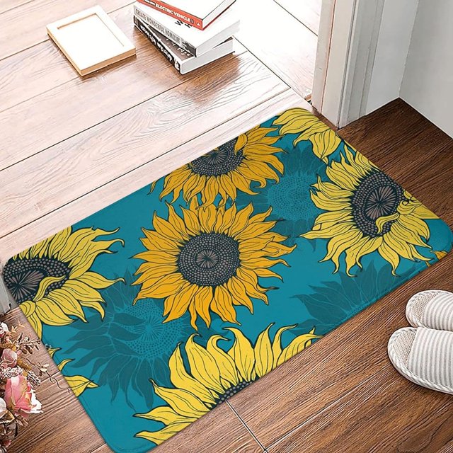 Bathroom Doormat Sunflower Door mat Door Mat Absorbent NonSlip