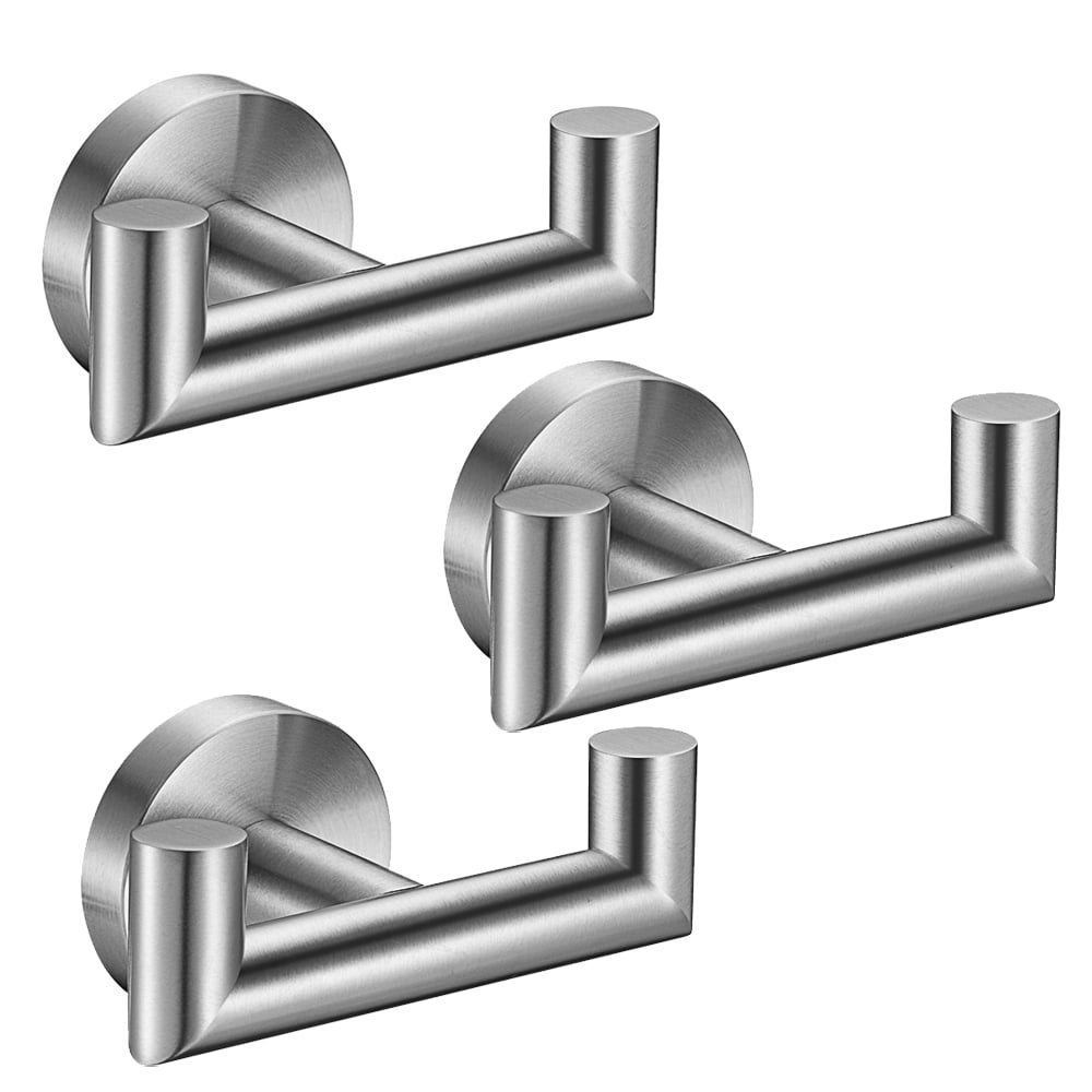 Bathroom Double Towel Hook SUS304 Stainless Steel Robe Towel Holder