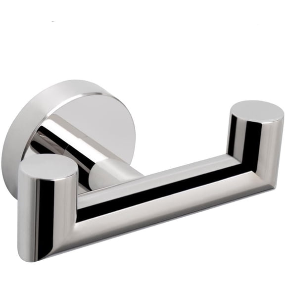SUS304 Stainless Steel Double Towel Hook, Chrome U-Shaped Heavy Duty Coat Hook for Bathroom Living Room Kitchen