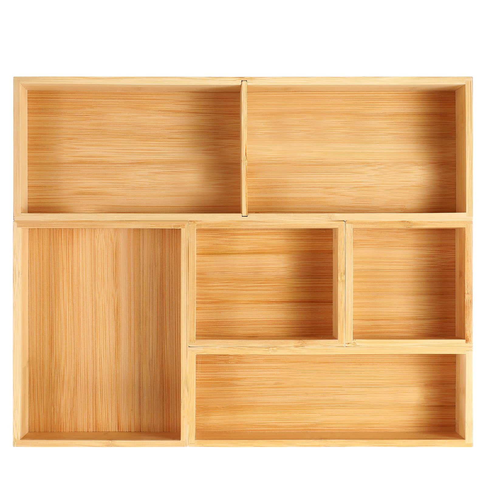 Bathroom Drawer Organizer  Box Bin For Junk Vanity Desk Makeup Small Wooden Container Tea Storage Organization Tray Kitchen Office Set Of 5