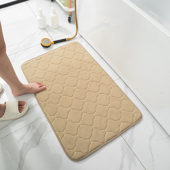 Bathroom Entrance Mat Water Absorbent Bath Rug Non Slip Floor Carpet Soft Sponge Bathroom Mat Machine Washable Door Rug for Bathroom Bedroom Living Room Dressing Room Home Decor