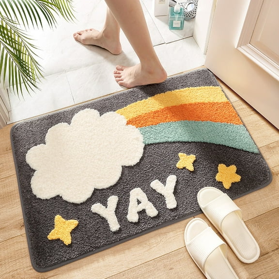 Bathroom Entry Rug - Plush Thickened, Super Absorbent Non-Slip Mat