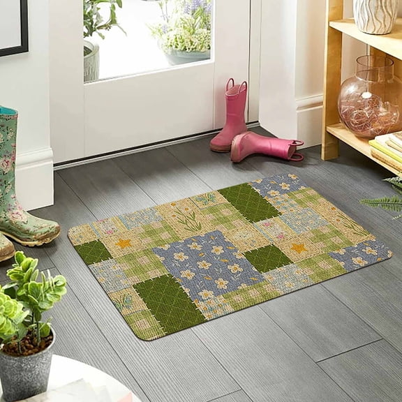 Bathroom Entryway Floor Rug, Absorbent Indoor Carpet Mat, Quick Dry Soft Surface Covering, Decorative Hallway Doormat, Crystal Velvet Home Accent, Easy Clean Floor Rug