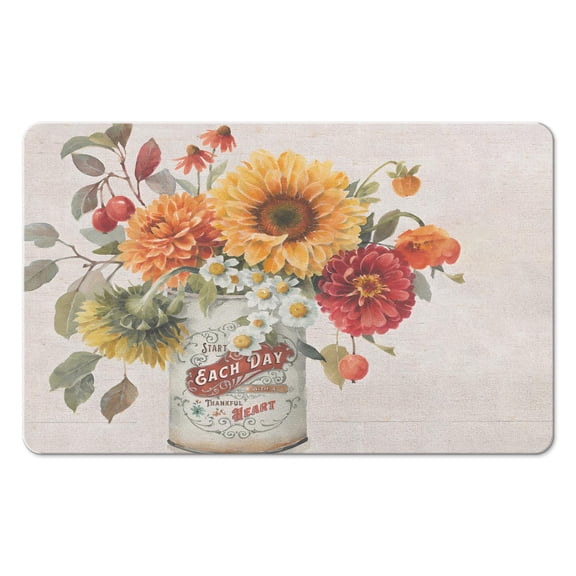 Bathroom Essential: No-Slip Sunflower Bath Mat - Washable, 16x24 Inch Rug - A Beautiful Addition to Your Kitchen, Bedroom, or Indoor Décor!
