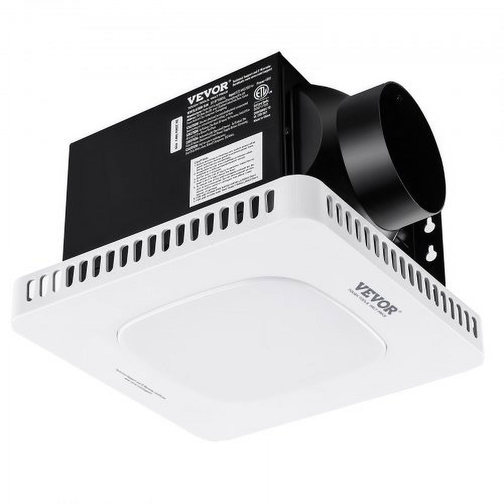 White LED Bathroom Ceiling Exhaust Fan with Galvanized Steel Housing