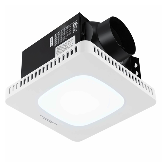 Bathroom Exhaust Fan 80 CFM, Quiet 1.5 Sones, LED Light, All-Copper ...