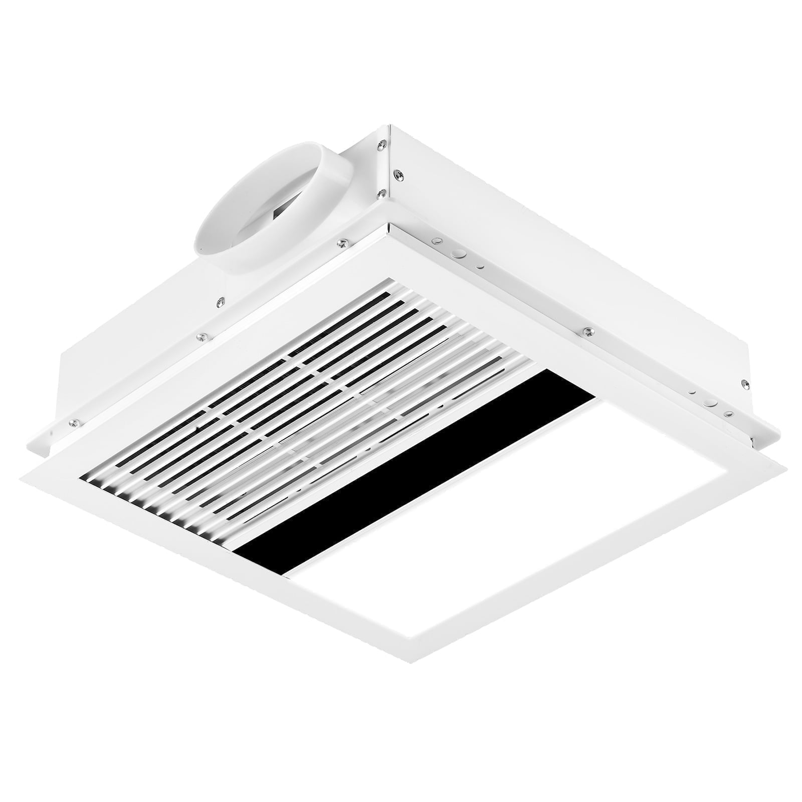 Bathroom Exhaust Fan with Light and Heater Combination, 2300 Watt Heater, Powerful DC 150 CFM Quiet 2 Sone, Suitable for Any Bathroom