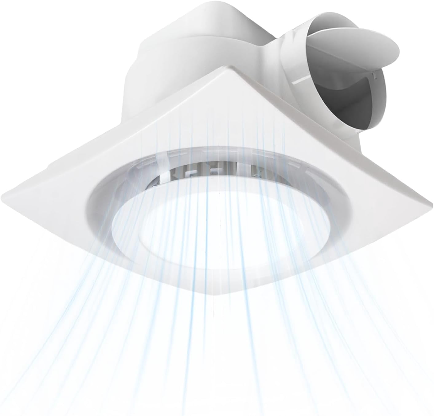 Bathroom Exhaust Fan with LED light 9.6 inch– 110 CFM, Quiet 1.0 Sones ...