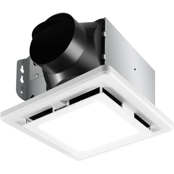 Tieasy White bathroom exhaust fan with light 110 CFM 6500K 800LM, 7.75 W x 7.5 L x 5.7 H inch