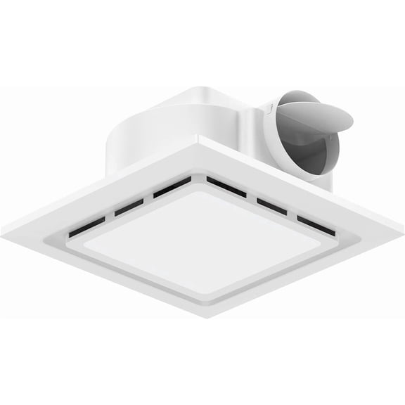 Bathroom Exhaust Fan with Light 144 CFM, 11.8In Grille, Cutout Size 9.8" x 9.8", Duct 4 Inch, 1.0 Sone Quiet Bath Ceiling Vent Fan Combo with 6500K 1200LM LED Light, for Bathroom, Laundry, Shower