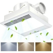 Bathroom Exhaust Fan Ultra Quiet 1.0 Sones Bathroom Ceiling Vent Fan with 3 Adjustable Colors Lights 110 CFM Bath Ventilation Fan with Light Combo, Fits for Home Bath Office Hotel 105 sq. ft.