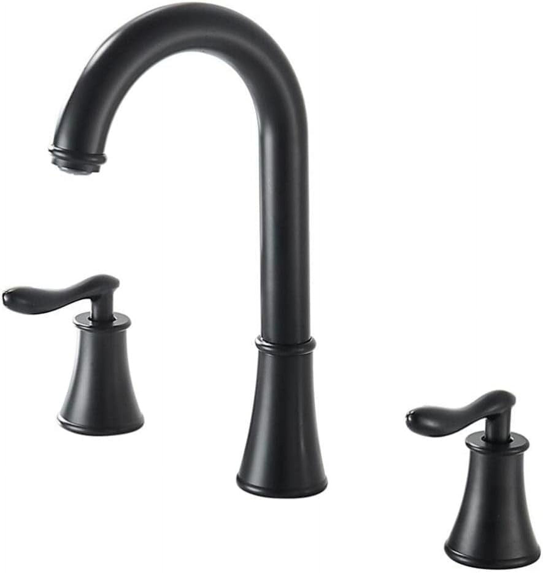 Bathroom Facets for Sink 3 Hole Brass Rotatable Hot Water and Cold Water Bathroom Sink Faucet Bathtub Faucet-Black