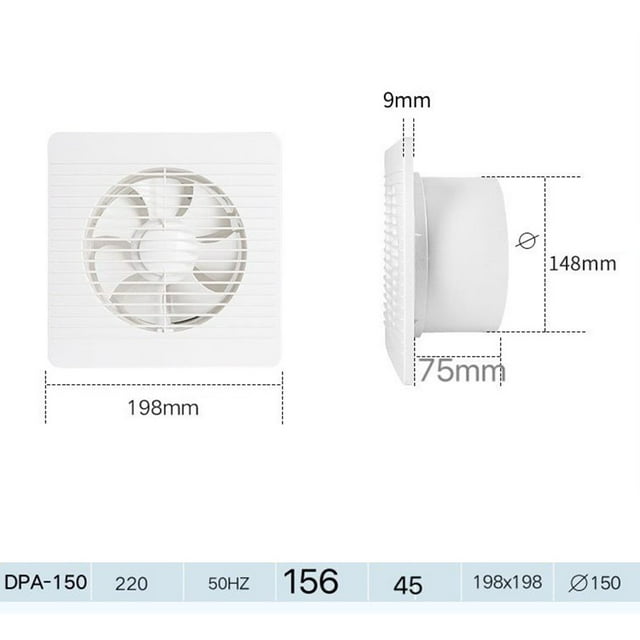 Bathroom Fan 4/6Inch With Backflow Valve Net Good Quality Plastic
