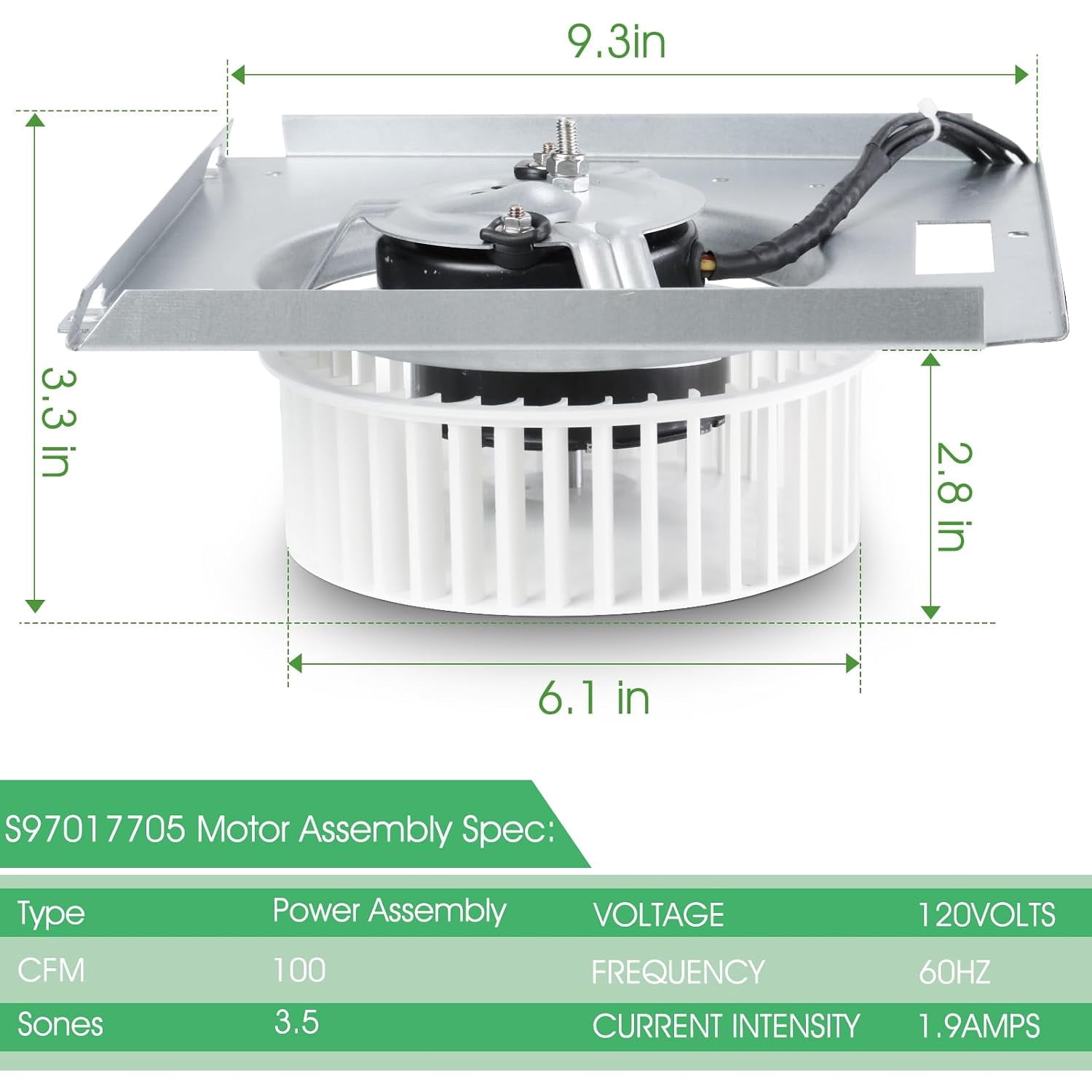 Bathroom Fan Replacement Unit, Compatible with 8663RP and 8664RP, for ...