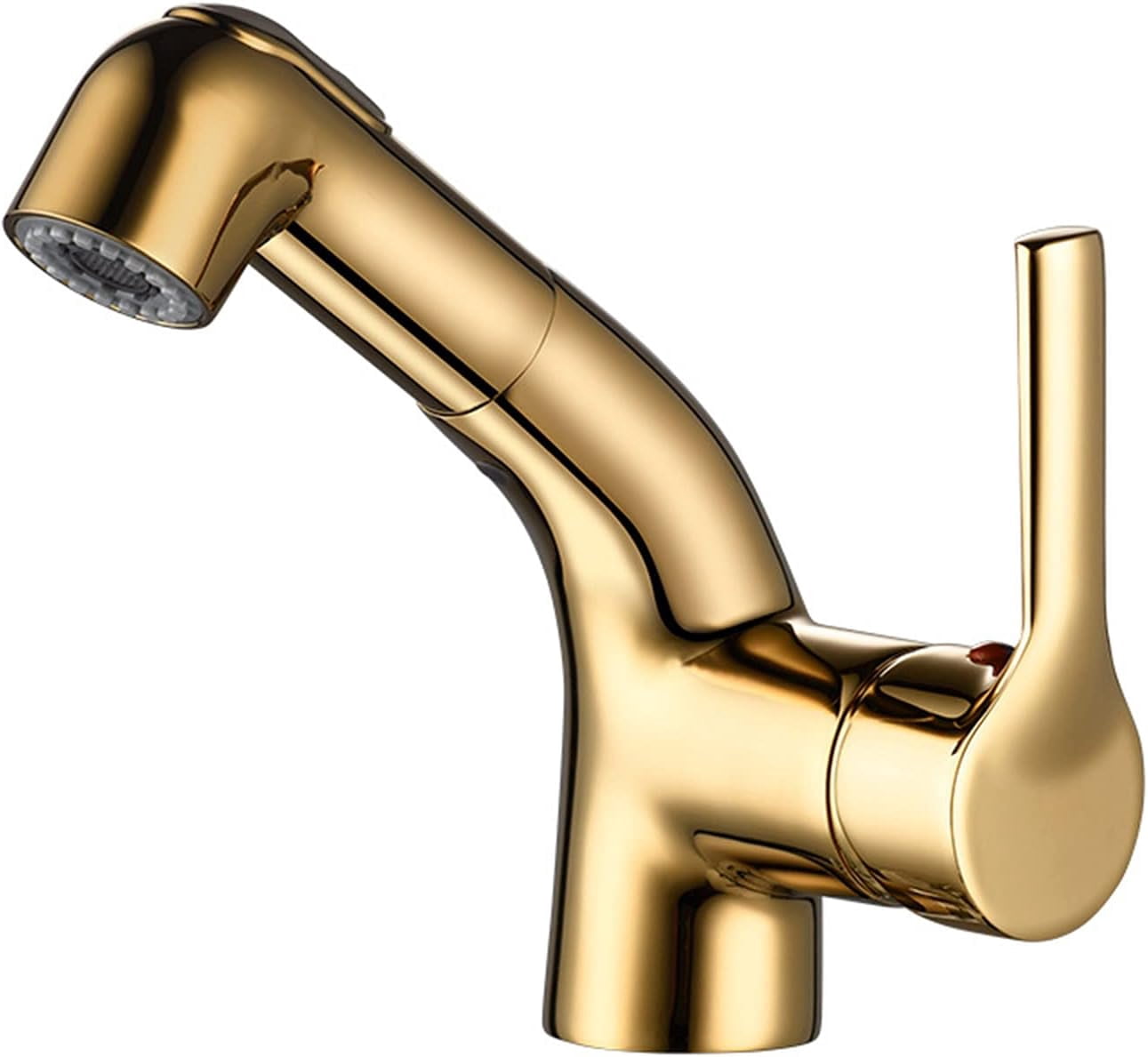 AMAZING FORCE Single Hole Bathroom Faucet | Solid Brass, Brushed Gold, Knob Style, Anti-Splash Aerator