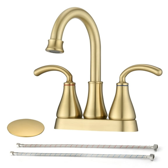 Bathroom Faucet 2-Handle Bathroom Sink Faucet with Pop-up Drain Brushed Golden,Bathroom Sink Faucet