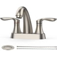 thumbnail image 1 of Bathroom Faucet, 4 Inch Bathroom Faucets for Sink 3 Hole, Centerset Bathroom Sink Faucet with Pop Up Drain and cUPC Lead-Free Hose(Brushed Nickel), 1 of 12