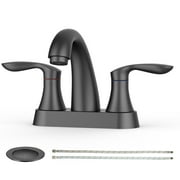 Bathroom Faucet, 4 Inch Bathroom Faucets for Sink 3 Hole, Centerset Bathroom Sink Faucet with Pop Up Drain and cUPC Lead-Free Hose