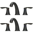 thumbnail image 1 of Bathroom Faucet, 8 Inch Bathroom Faucets for Sink 3 Hole, Widespread Brushed Nickel Bathroom Faucet with Pop up Drain and cUPCLe-adFree Hose, 1 of 6