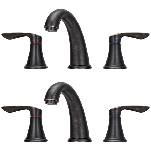 Bathroom Faucet, 8 Inch Bathroom Faucets for Sink 3 Hole, Widespread Brushed Nickel Bathroom Faucet with Pop up Drain and cUPCLe-adFree Hose