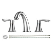 Bathroom Faucet, 8 Inch Bathroom Faucets for Sink 3 WidespreadBathroom Faucet withup Drain and cUPCFree Hose