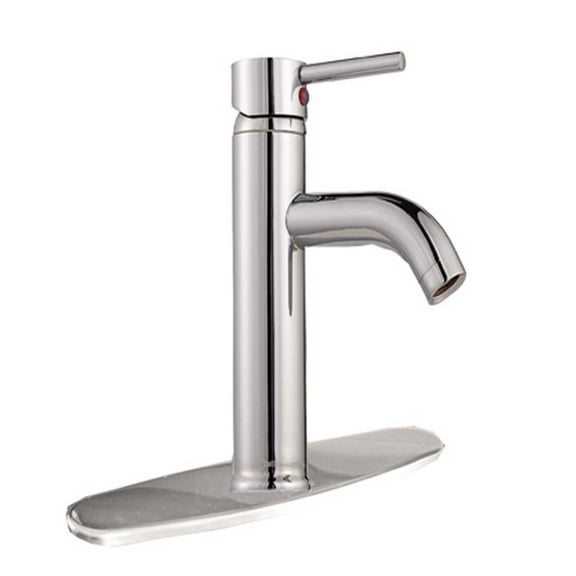 Bathroom Faucet 9.6" H Chrome Plated Brass Single Hole Kitchen Tap w/ Widespread Plate Cover & Supply Lines| Renovators Supply