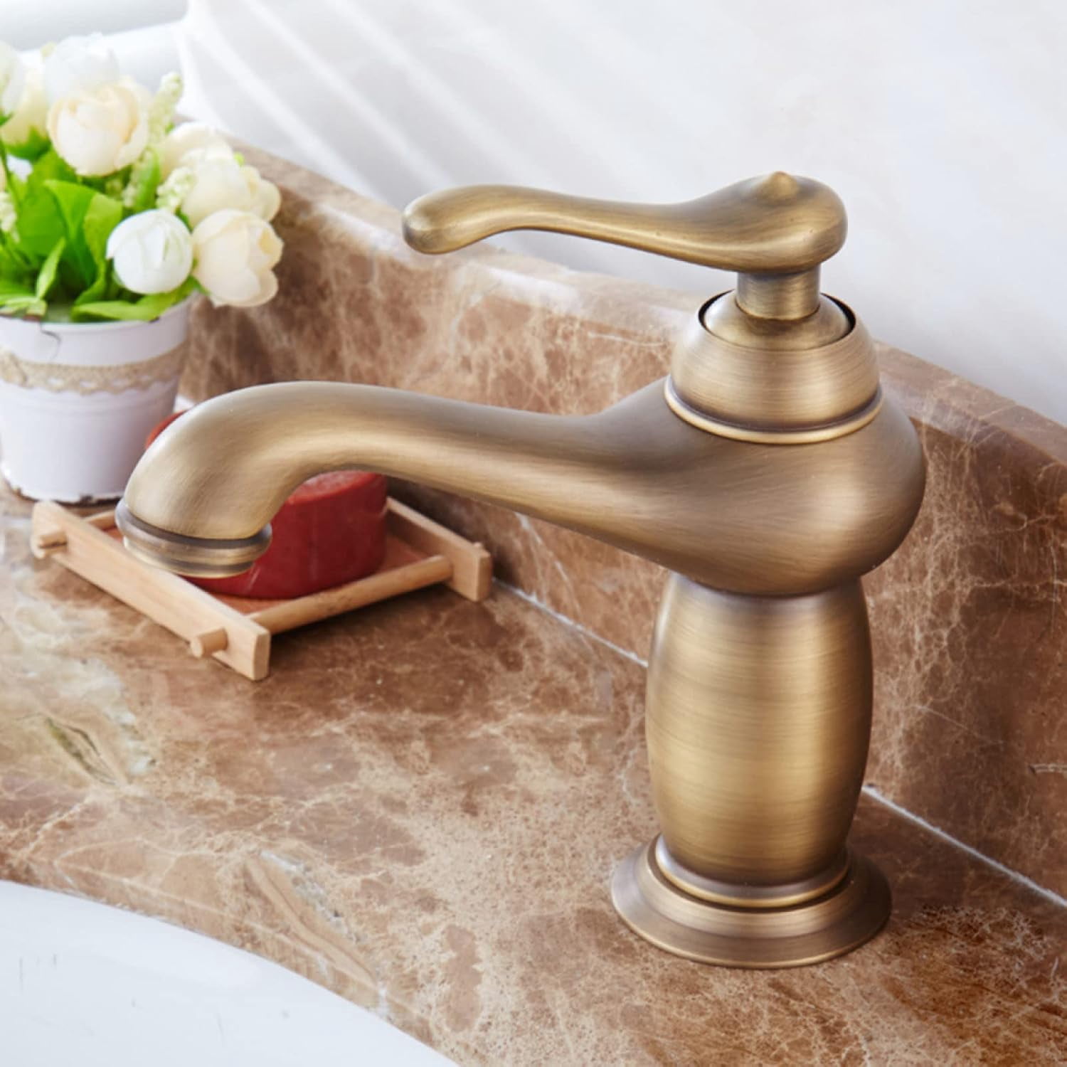 Bathroom Faucet Antique Brass, Brass Sink Faucet Bathroom, Vintage ...