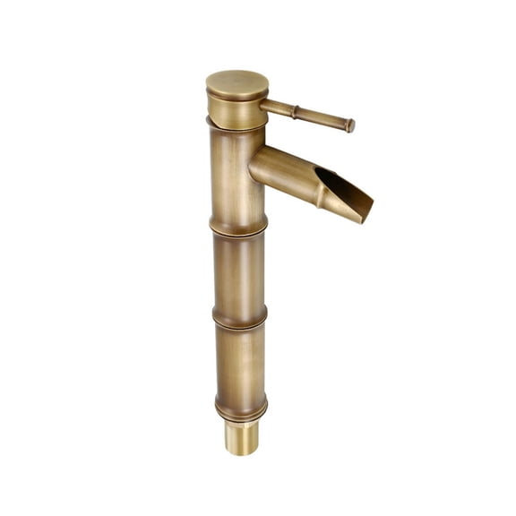 Bathroom Faucet Brass Basin Stable Base Bamboo Mixer Taps, Hot Cold Water Single Handle Pipes Tap For Kitchen Garden