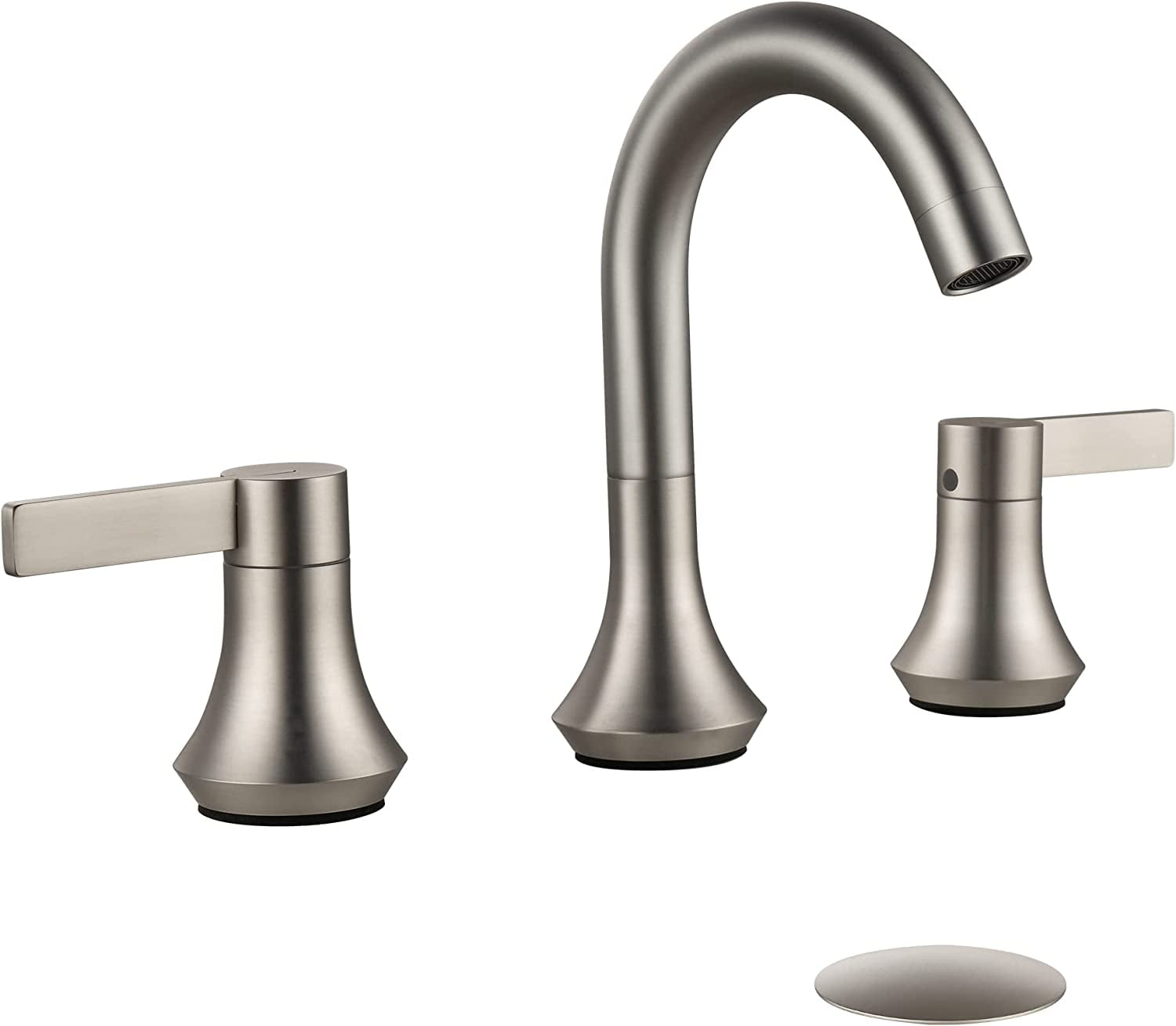 Bathroom Faucet Brushed Nickel, 2 Handle 3 Holes Cross 8 inch