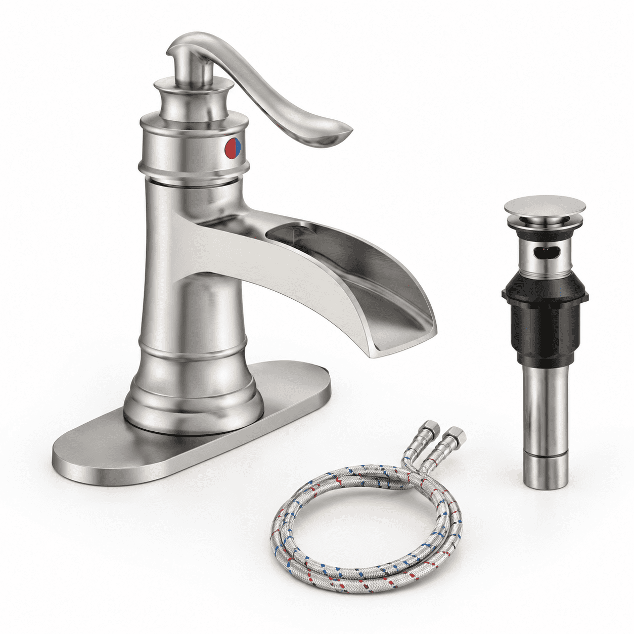 Bathroom Faucet Brushed Nickel Waterfall Sink Faucets - Walmart.com