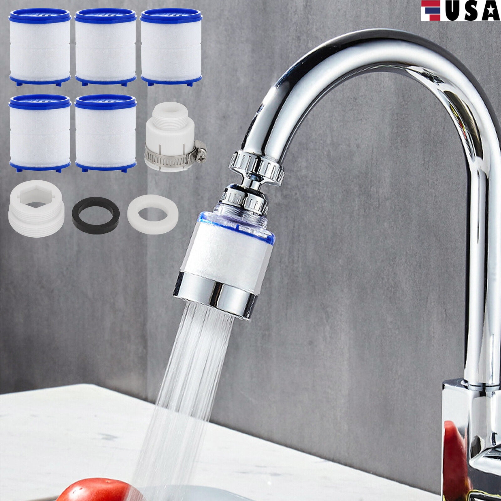Water Filter Removes Fluoride And Chlorine Bathroom Faucet Filter 360° Rotating Faucet Filters Purifier Kitchen