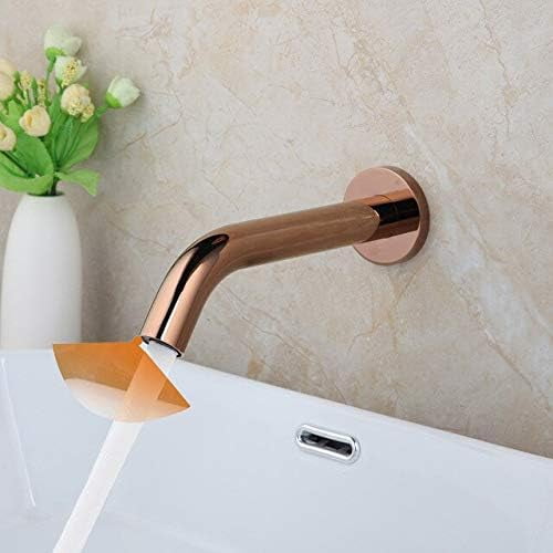 Bathroom Faucet Gold Wall Mount Sensor Faucet Automatic Hands Free Touch Sensor Bathroom Sink Tap Faucet Hot Cold Mixer