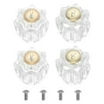 thumbnail image 1 of Uxcell Bathroom Faucet Knobs Replacement, 4Pcs Acrylic Hot and Cold Knob Handle Kit Clear, 1 of 7