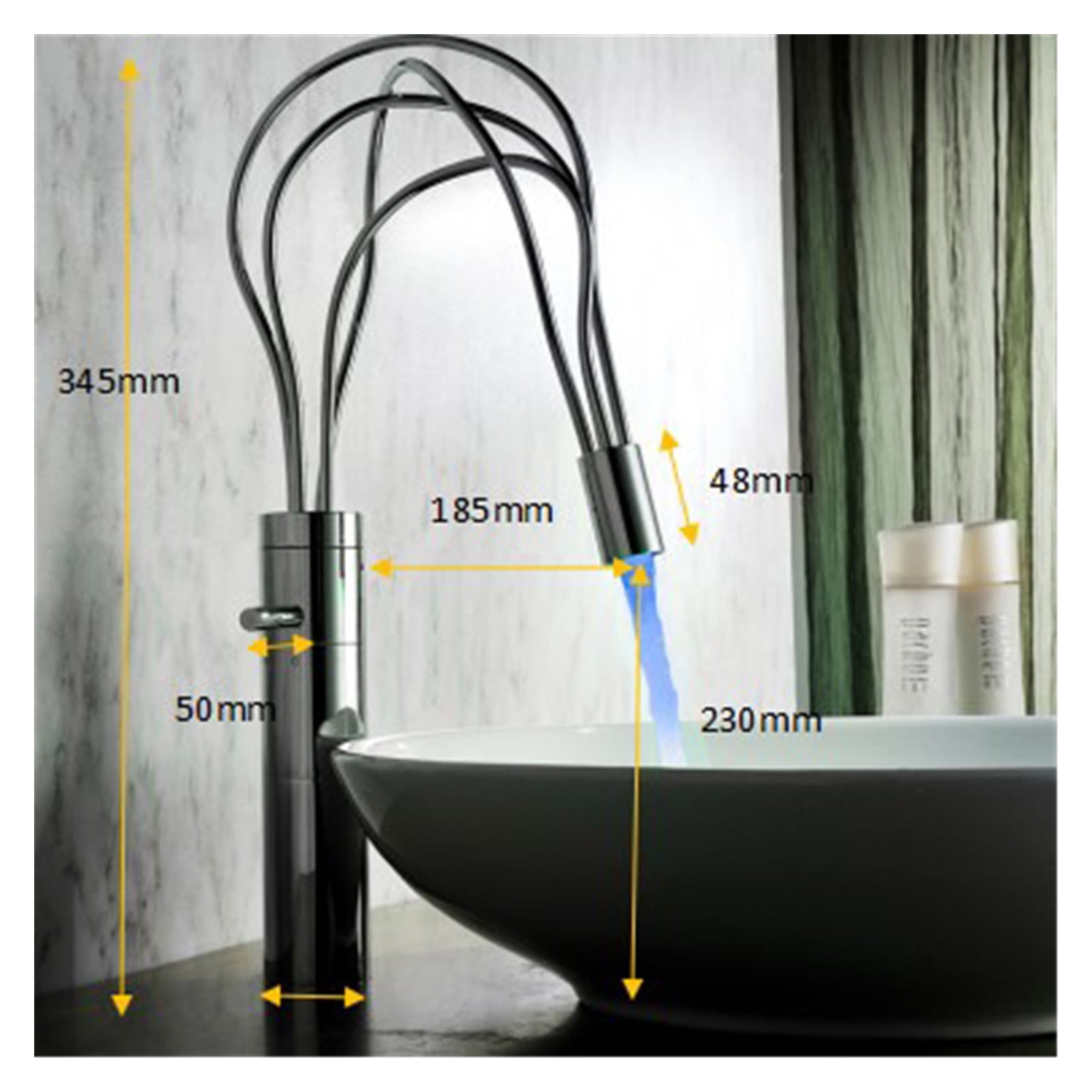 Bathroom Faucet Led Faucet Chrome Basin Faucet Cold Hot Brass Waterfall Faucet Mixer Sink Tap Single Handle Bathroom Tap