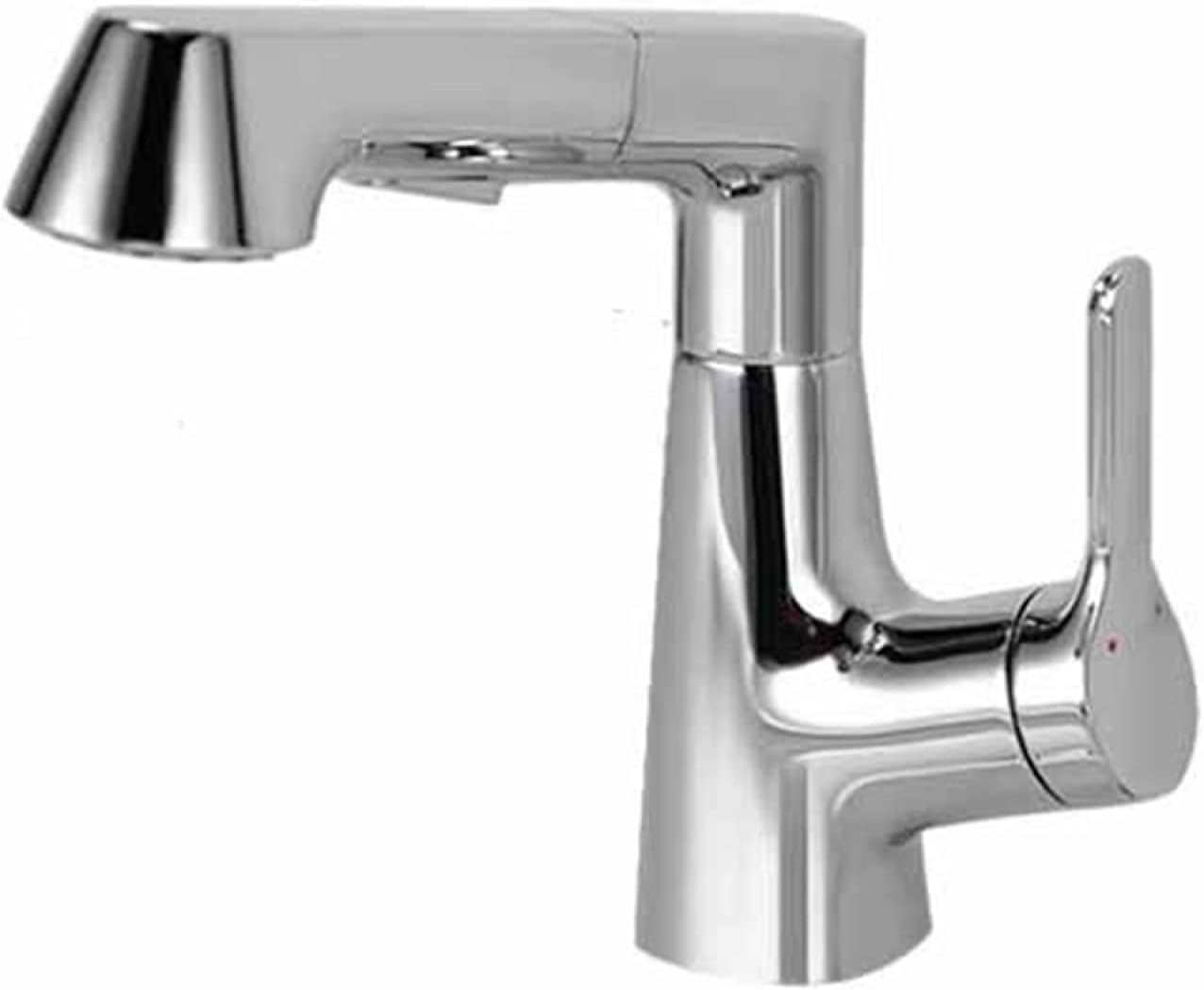 Bathroom Faucet with Pull Out Sprayer, 360° Rotation 2 Modes Faucets for Bathroom, Single Hole Faucet for Bathroom Sink Brass, Bathroom Faucet Single Handle,Black