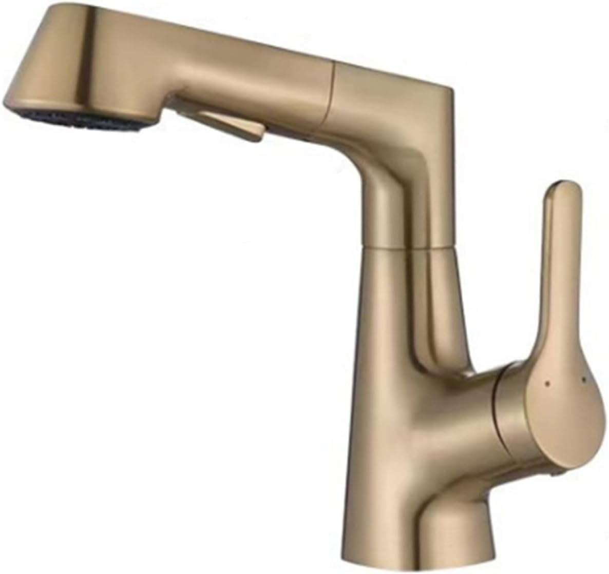 Bathroom Faucet with Pull Out Sprayer, 360° Rotation 2 Modes Faucets for Bathroom, Single Hole Faucet for Bathroom Sink Brass, Bathroom Faucet Single Handle,Black