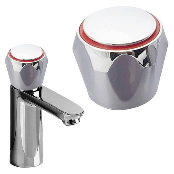 Bathroom Faucet Repair Part Silver Replacement Cold and Hot Tap Head for Bathroom Kitchen Faucet Basin/ Handle Parts