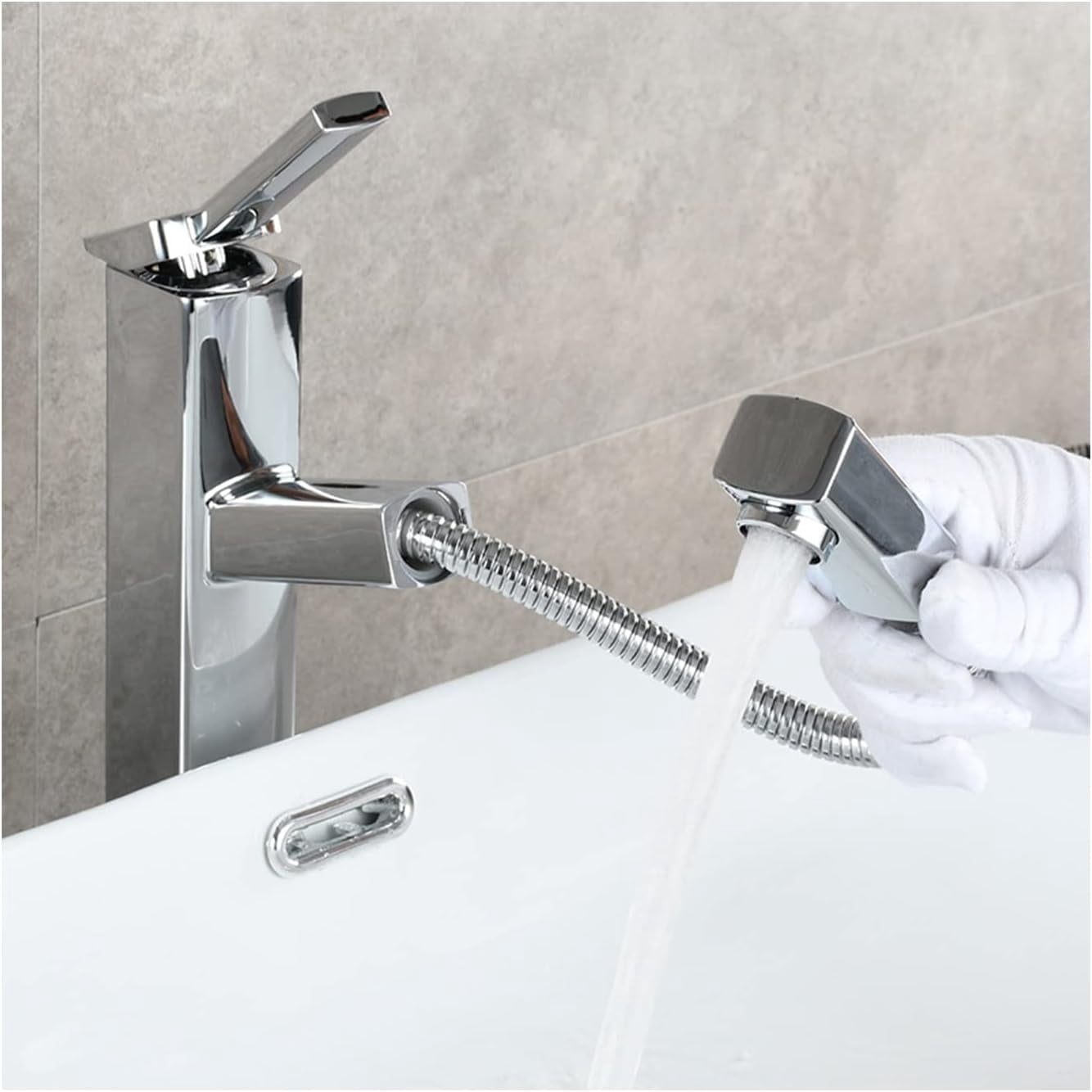 Bathroom Faucet Single Handle Bathroom Sink Faucet for Hot and Cold Water with Pull Out Basin Mixer Tap Brass Lavatory Faucet Black high