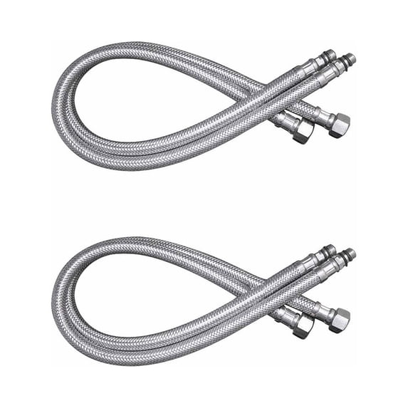 Bathroom Faucet Supply Line Stainless 10mm Male 3/8" Female Tap Pack of 2| Renovators Supply