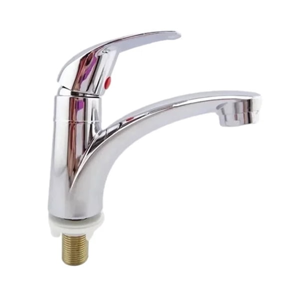 Bathroom Faucets Single Cold Basin Faucet Zinc Alloy Chrome Plated Deck Mounted Single Lever Hole ,Tankless Design