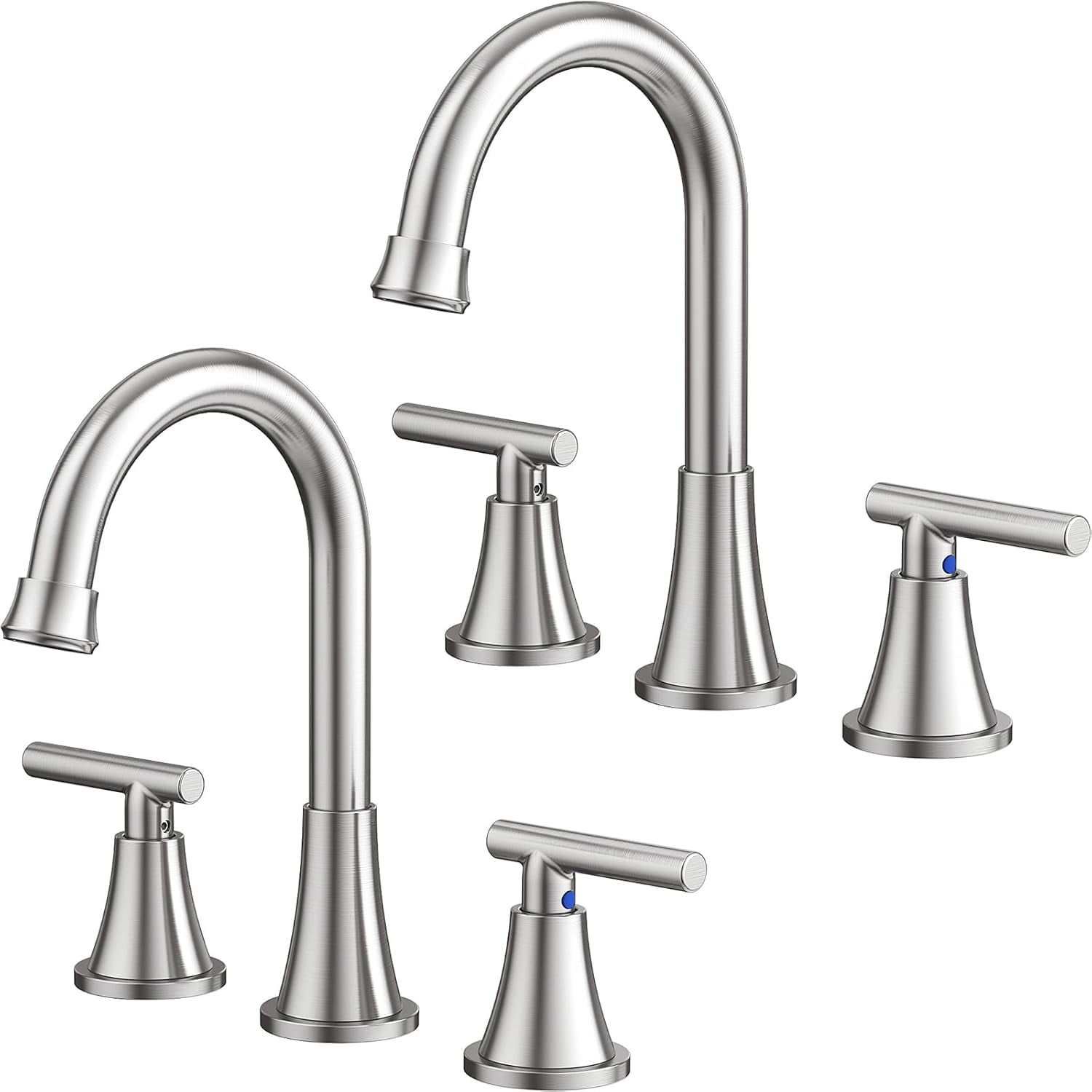 Bathroom Faucets for Sink 3 Hole, Brushed Nickel Bathroom Sink Faucet ...