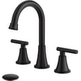 thumbnail image 1 of Bathroom Faucets for Sink 3 Hole,  Matte Black Bathroom Sink Faucet with Pop-up Drain and Supply Lines, Stainless Steel Lead-Free Widespread Faucet for Vanity RV Farmhouse Sink, 1 of 13