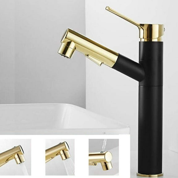 Bathroom Faucets for Sink with Pull Out Sprayer Hot And Cold Rotating Brass Above Counter Basin Basin Faucet Bathroom Faucet-A