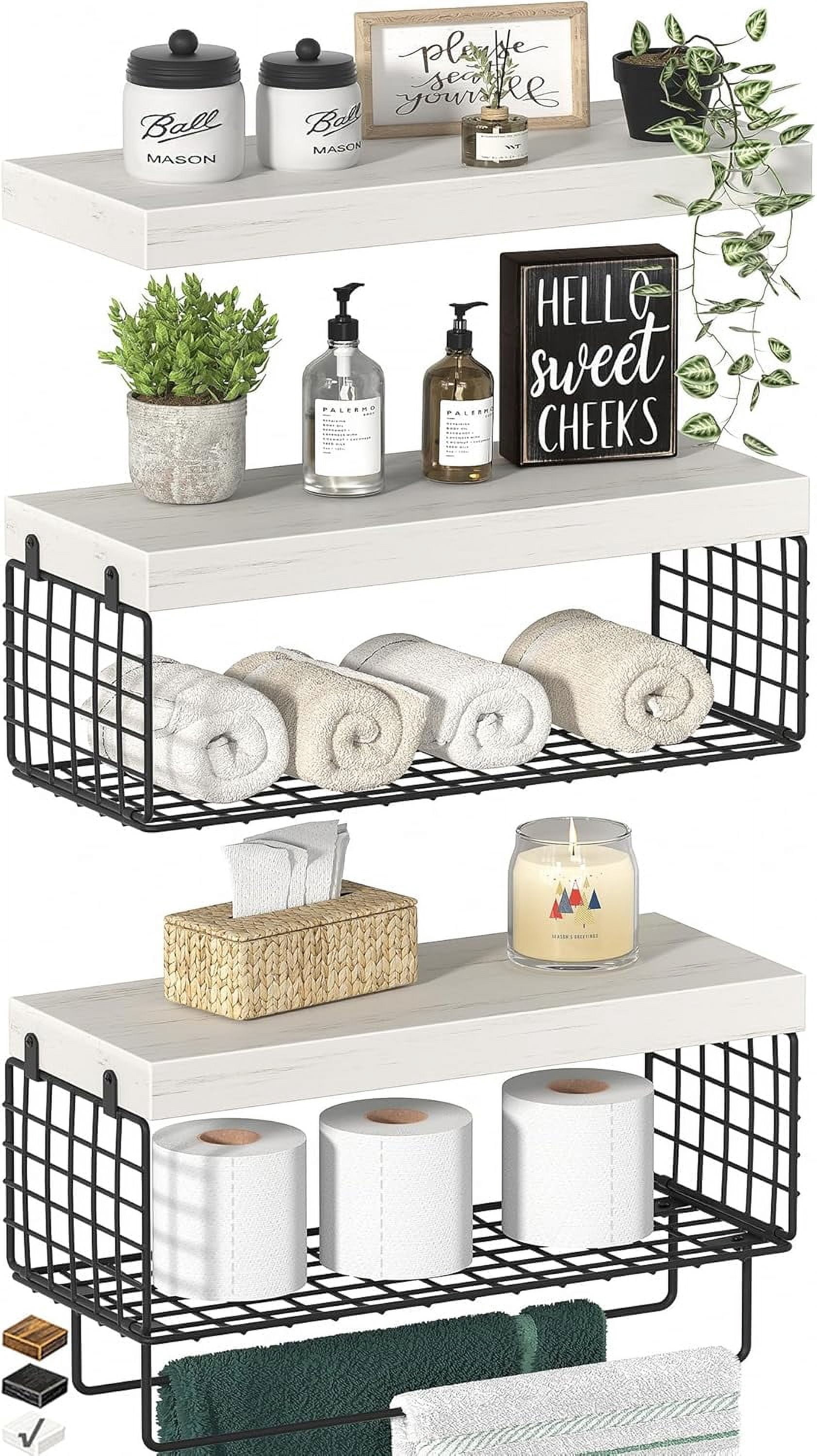 Bathroom Floating Shelves Over Toilet - Shelf Above Toilet Storage ...