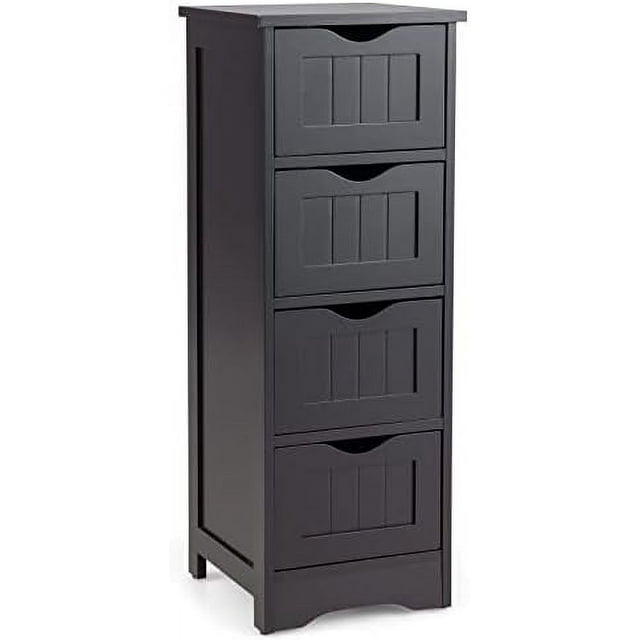 Bathroom Floor with 4 Drawers Wooden w/AntiTipping