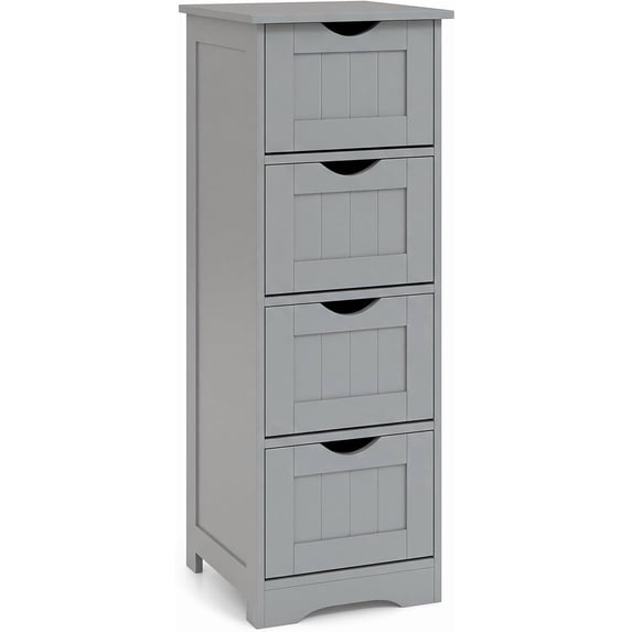 Bathroom Floor Cabinet, Freestanding Narrow Side Storage Organizer with ...