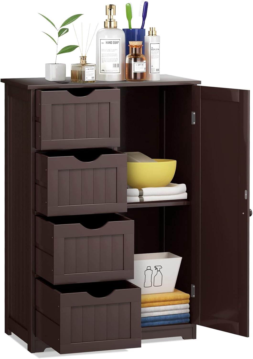 Curated visual reference: Multipurpose Bathroom Storage Reference: Bathroom Floor Cabinet Freestanding Storage Cabinet With 4 Drawers