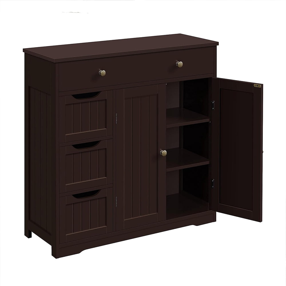 Bathroom Floor Cabinet, Large Storage Space Wooden Standing Cabinet ...