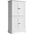 thumbnail image 1 of Bathroom Floor Cabinet, Modern Bathroom Storage Cabinet with 4 Doors and Adjustable Shelves, Freestanding Cupboard for Living Room, White, 1 of 19