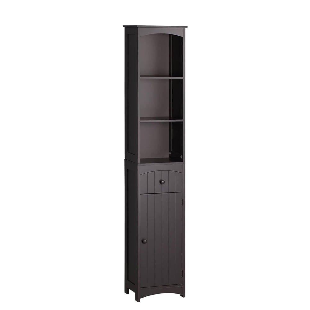 Bathroom Floor Narrow Tall with 3Tier Shelves and Drawer, Storage with